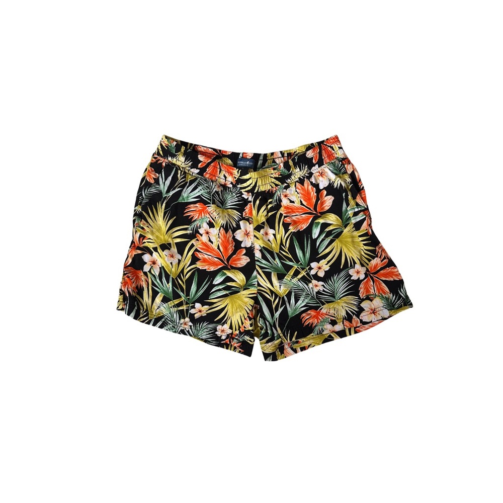 Caribbean Joe Black and Orange Tropical Shorts